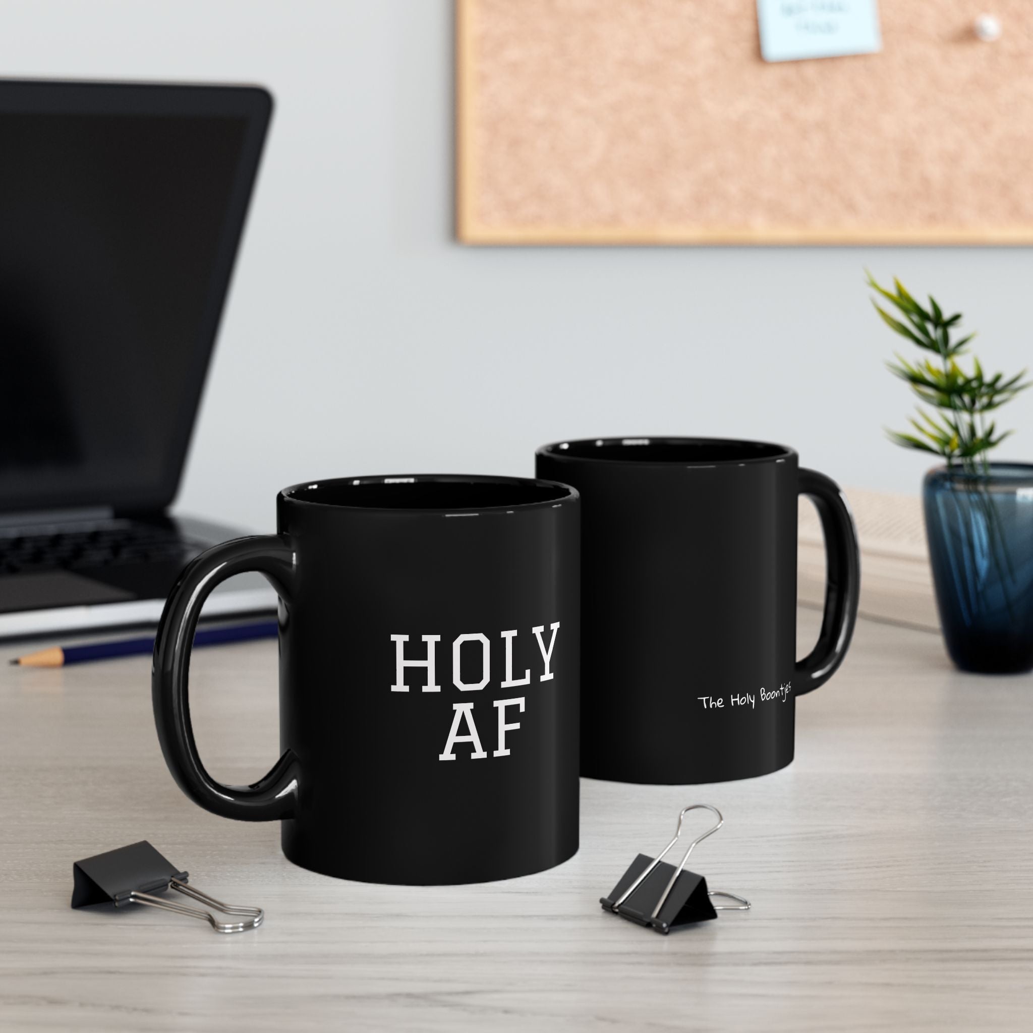 HOLY AF Black Mug